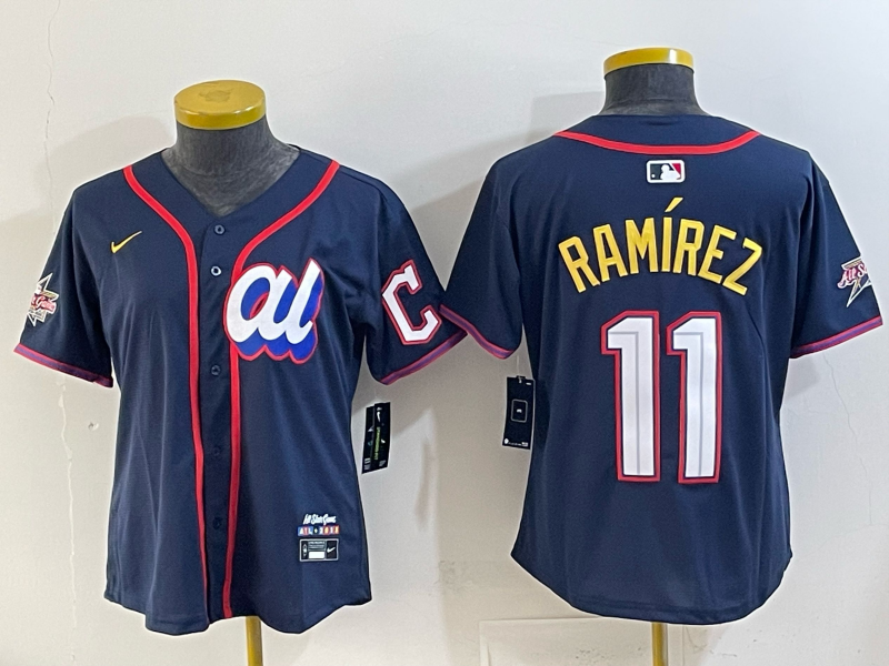 Youth  Cleveland Indians #11 Ramirez Blue All star Nike 2025 MLB Jersey 001->youth mlb jersey->Youth Jersey